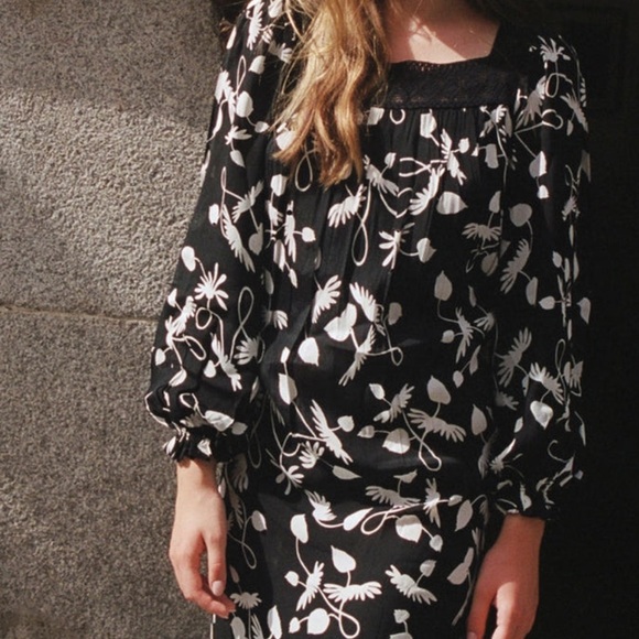 NEW Sonmer Spain Silvia Dress Black & White Print Midi - Picture 2 of 10